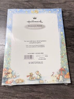 Vintage Hallmark Christmas Designed Paper Stationery – 50 Teddy Bear Holiday NWT